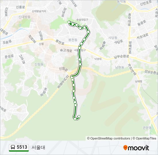 5513 버스 노선 지도