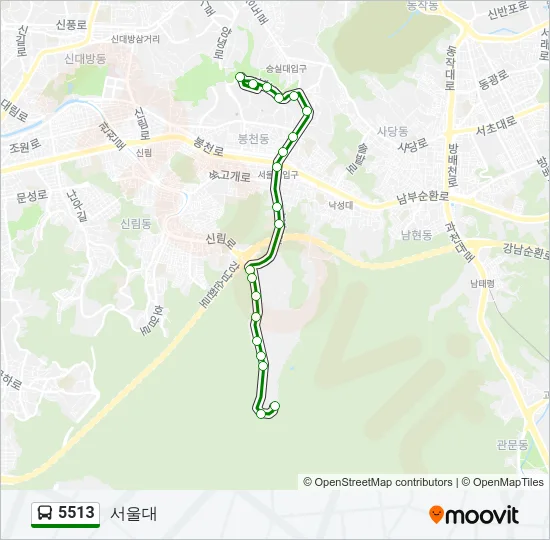 5513 버스 노선 지도