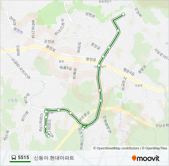 5515 버스 노선 지도