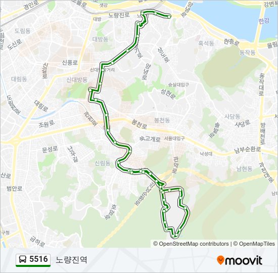 5516 버스 노선 지도