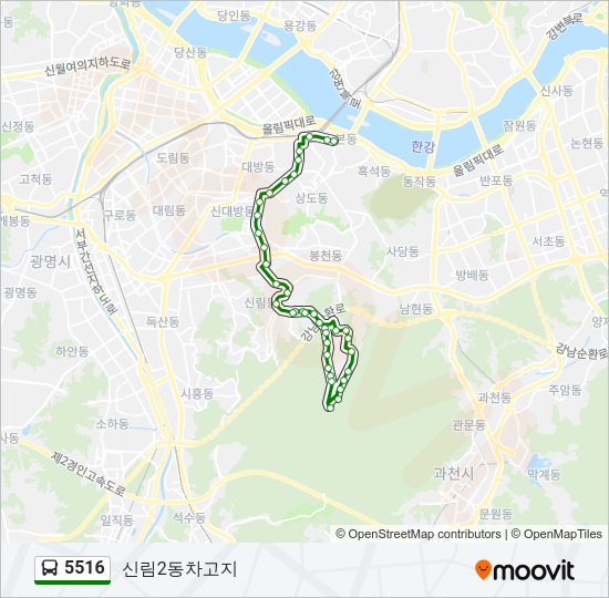 5516 버스 노선 지도