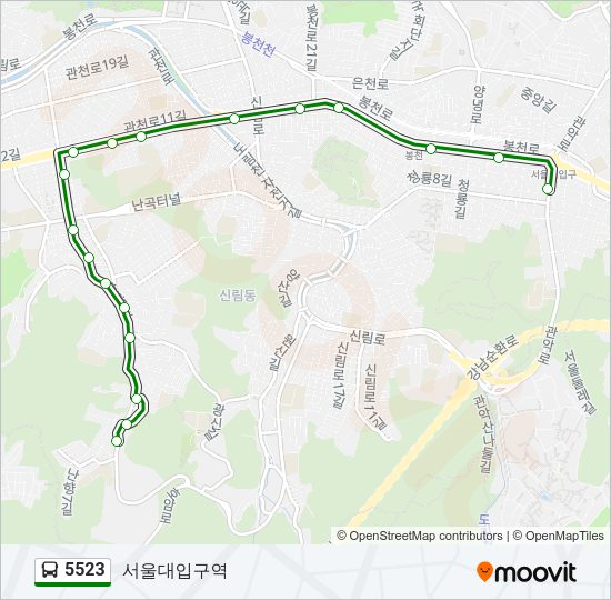5523 버스 노선 지도