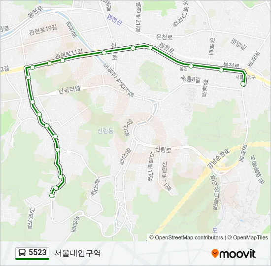 5523 버스 노선 지도