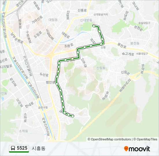 5525 버스 노선 지도