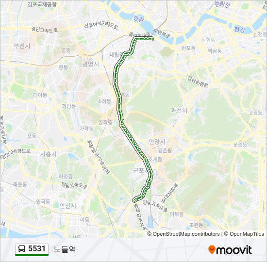 5531 버스 노선 지도