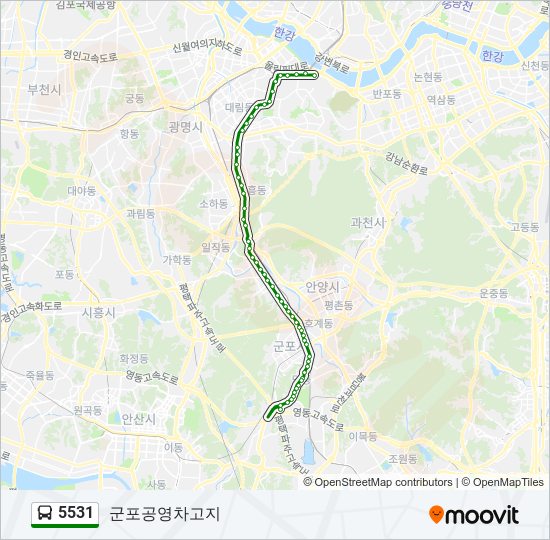 5531 버스 노선 지도