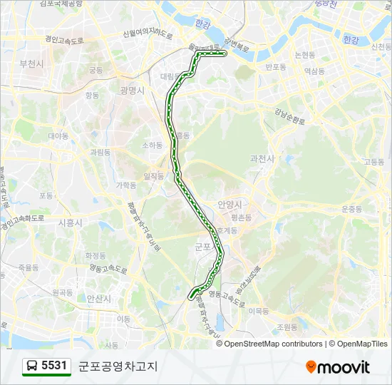 5531 버스 노선 지도