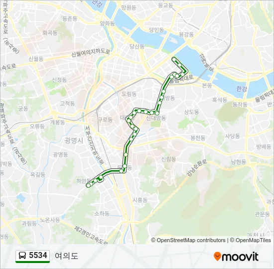 5534 버스 노선 지도