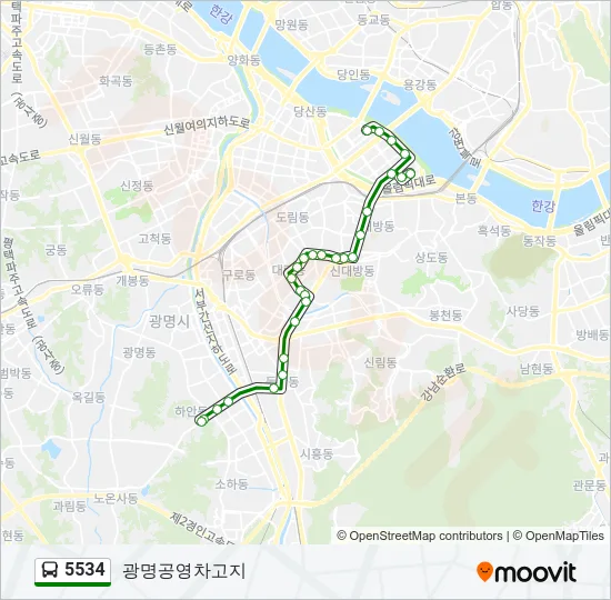 5534 버스 노선 지도