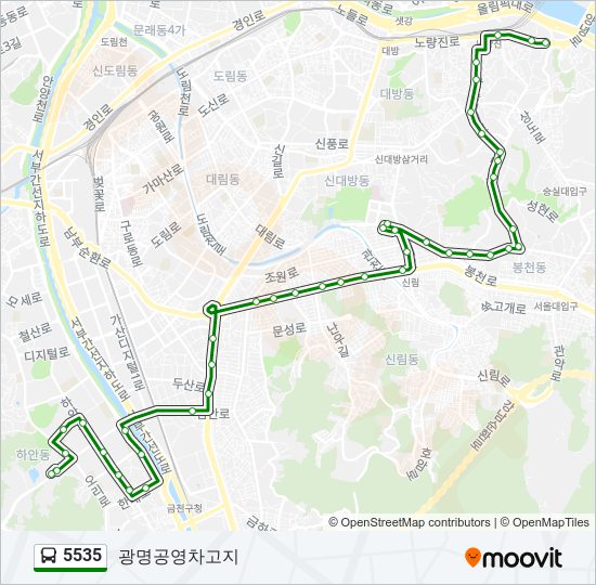 5535 버스 노선 지도