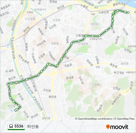 5536 Bus Line Map
