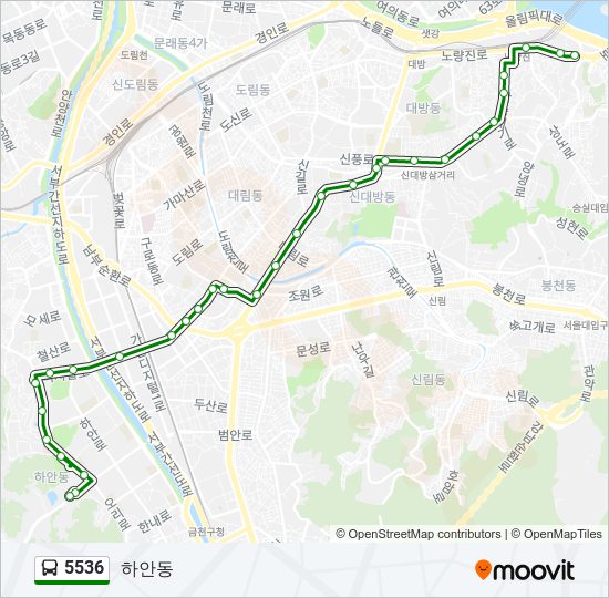 5536 bus Line Map