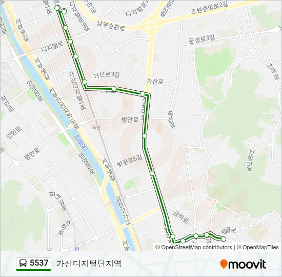 5537 버스 노선 지도