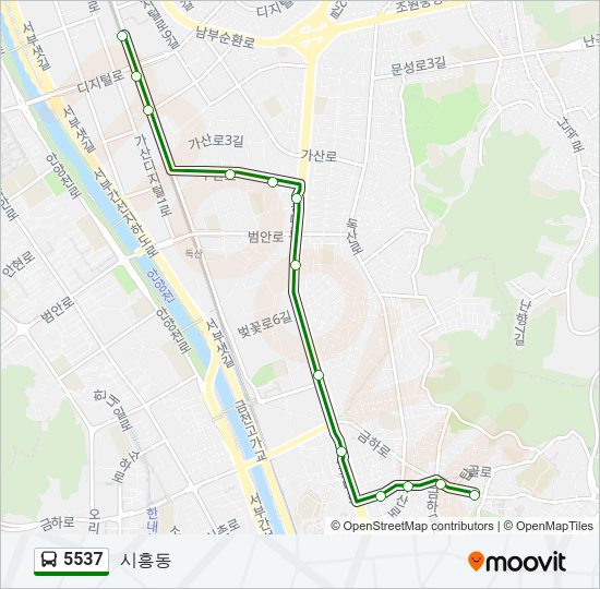 5537 버스 노선 지도