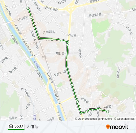 5537 bus Line Map