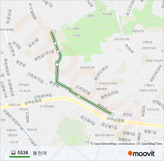 5538 버스 노선 지도