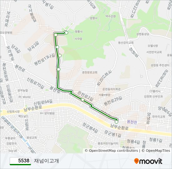 5538 bus Line Map