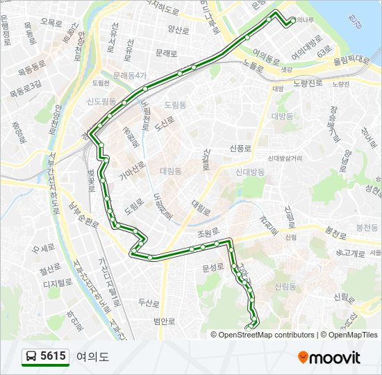 5615 버스 노선 지도