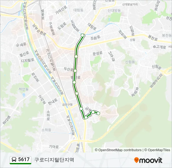 5617 버스 노선 지도