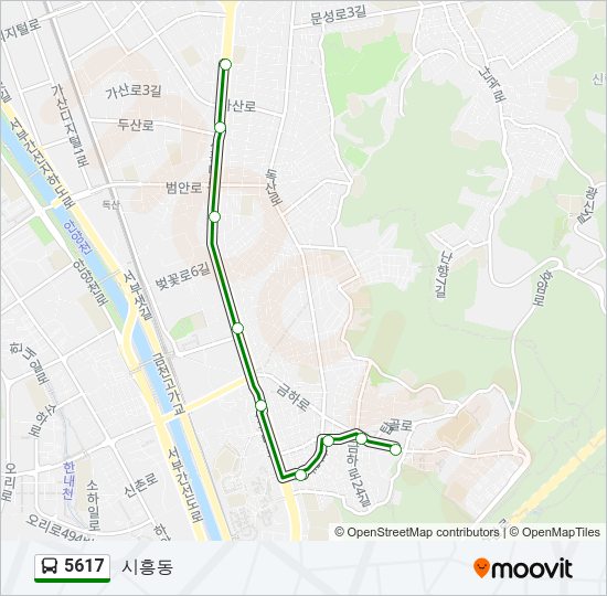 5617 버스 노선 지도