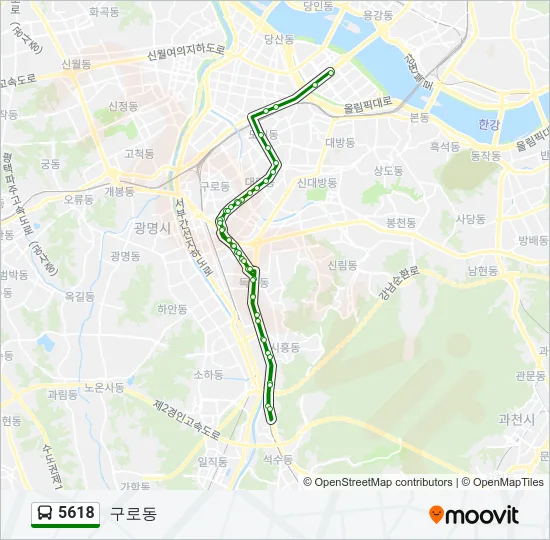 5618 버스 노선 지도