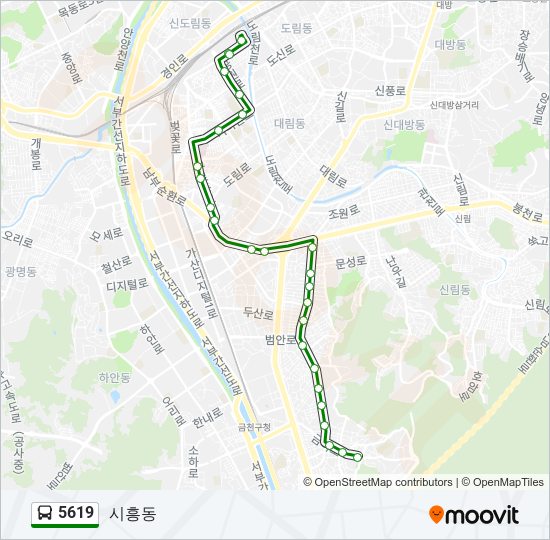 5619 bus Line Map