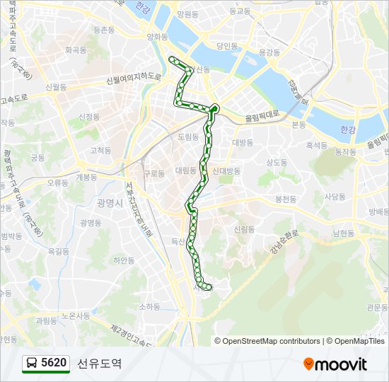 5620 버스 노선 지도