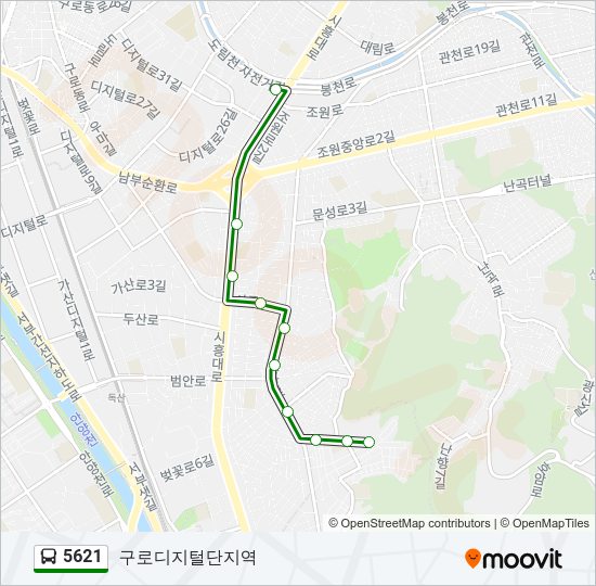 5621 버스 노선 지도