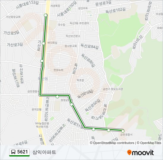 5621 버스 노선 지도