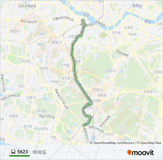 5623 버스 노선 지도