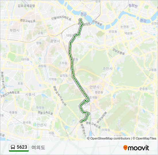 5623 버스 노선 지도