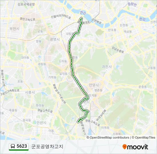 5623 버스 노선 지도