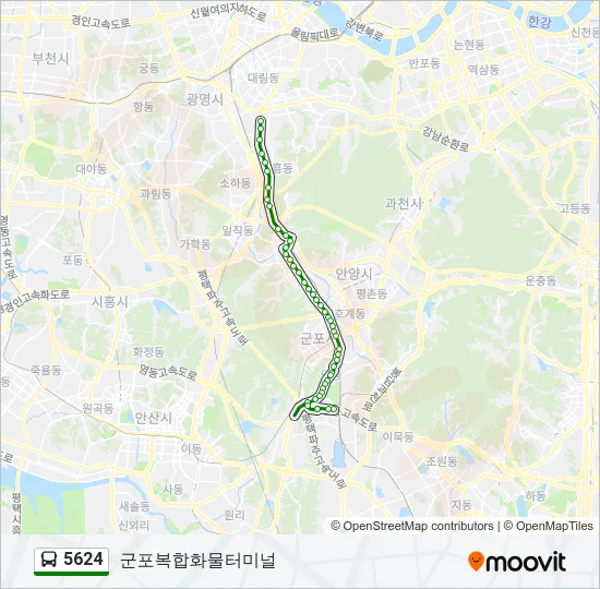 5624 버스 노선 지도