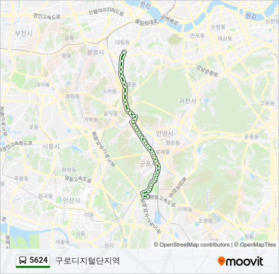5624 bus Line Map