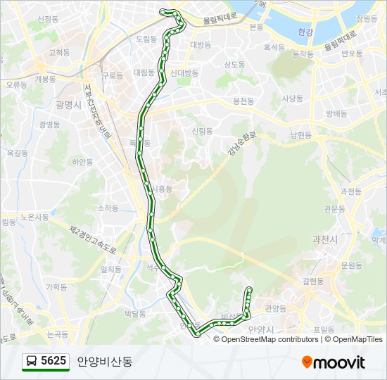 5625 버스 노선 지도