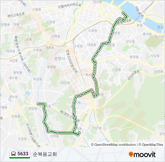 5633 버스 노선 지도