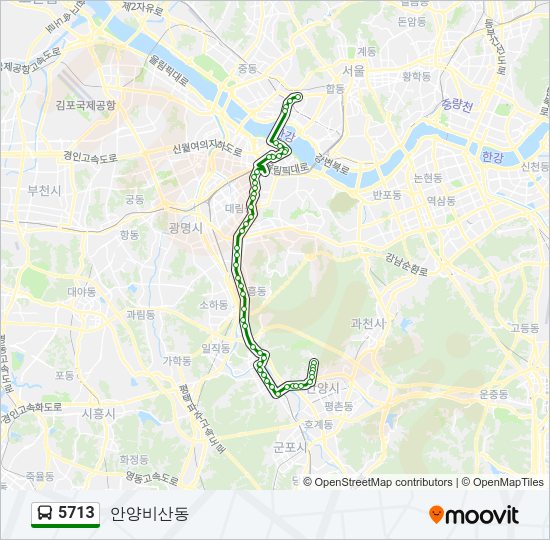5713 Bus Line Map