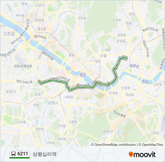 6211 버스 노선 지도