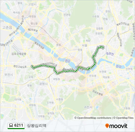 6211 버스 노선 지도