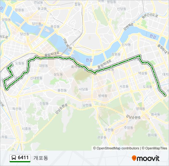 6411 bus Line Map