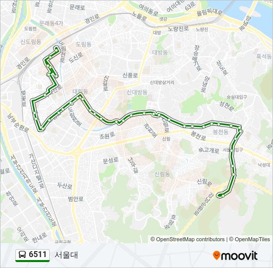 6511 버스 노선 지도