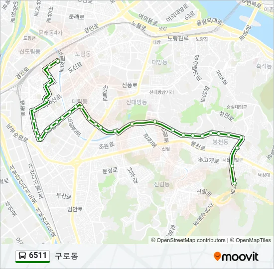 6511 버스 노선 지도