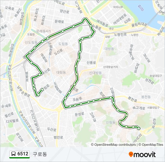 6512 bus Line Map