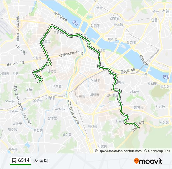 6514 bus Line Map