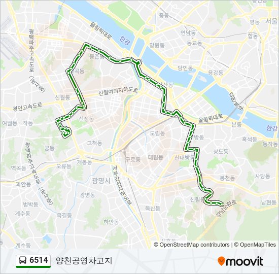 6514 버스 노선 지도