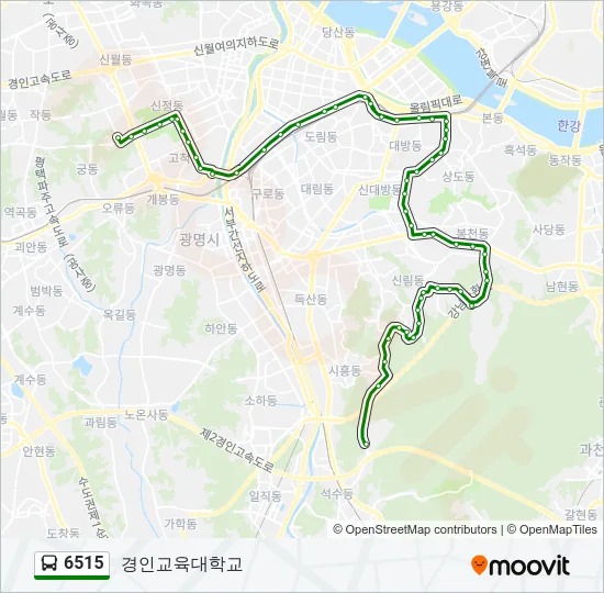 6515 버스 노선 지도
