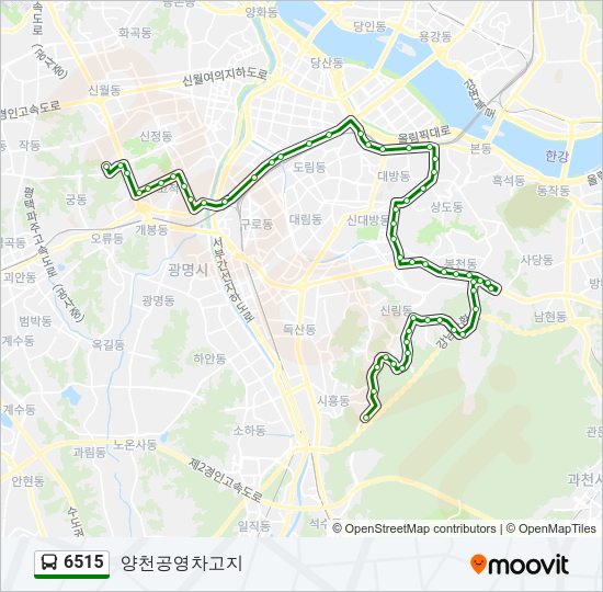 6515 버스 노선 지도