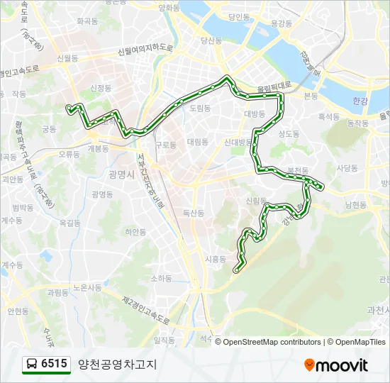6515 버스 노선 지도