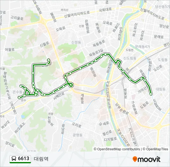 6613 Bus Line Map
