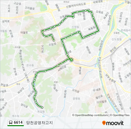 6614 버스 노선 지도
